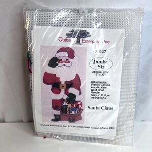 Cross Stitch Kit Plastic Canvas Jumbo Size Santa Clause Outback Enterprises XMAS